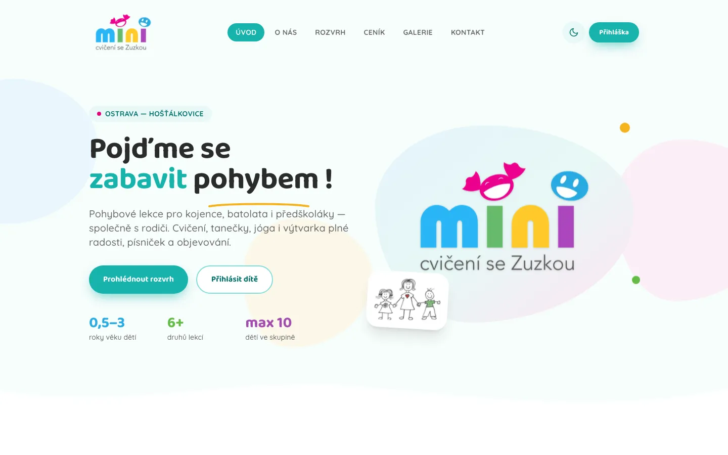 minicviceni.cz — Studio ruchowe dla dzieci, Ostrawa-Hošťálkovice