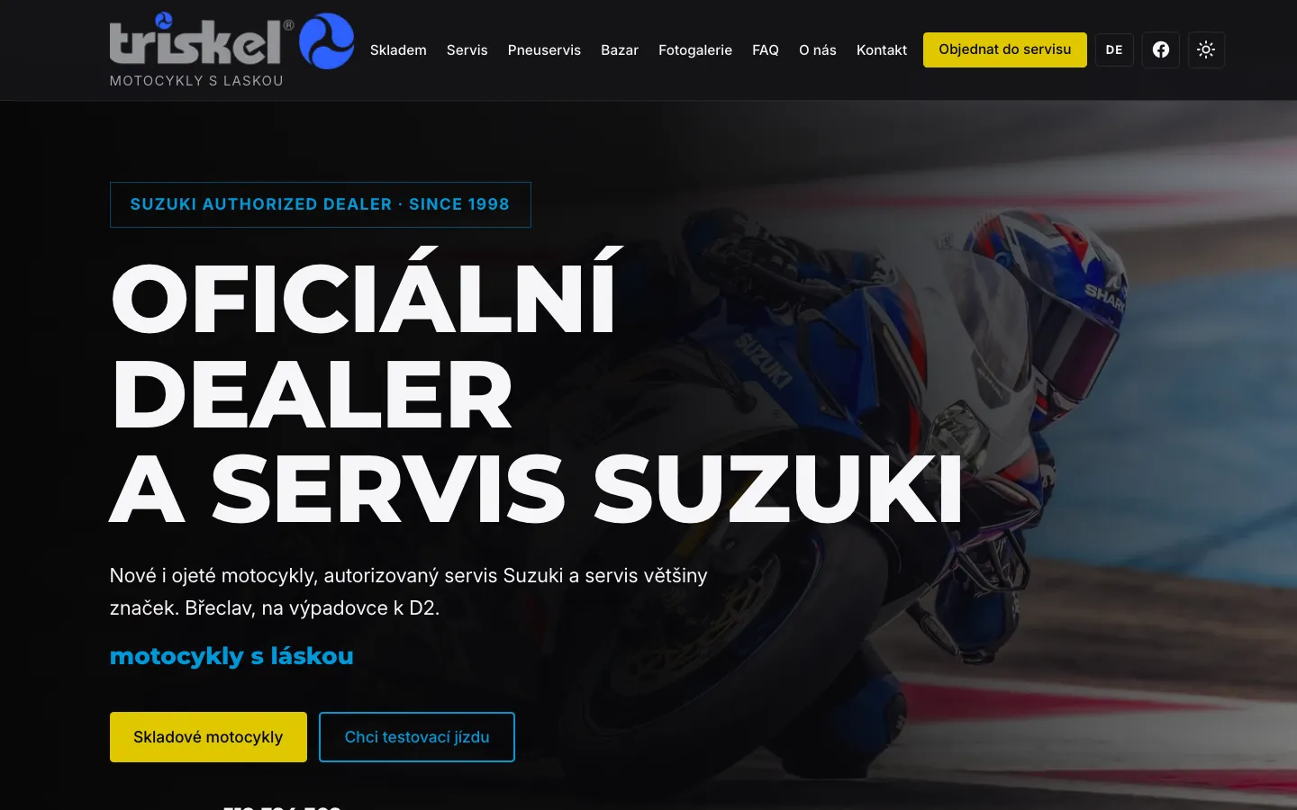 triskel.cz — Prodejce a servis motocyklů Suzuki, Břeclav